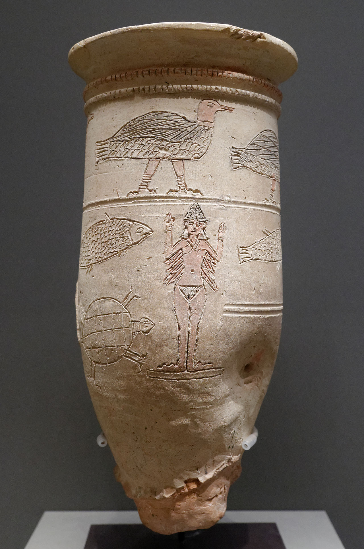 Ishtar vase, 
        terracotta 
        relief, Louvre Museum