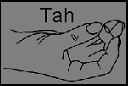 Thumb touching middle finger